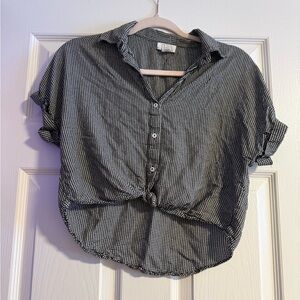 Stylish Black and White Button Down Shirt